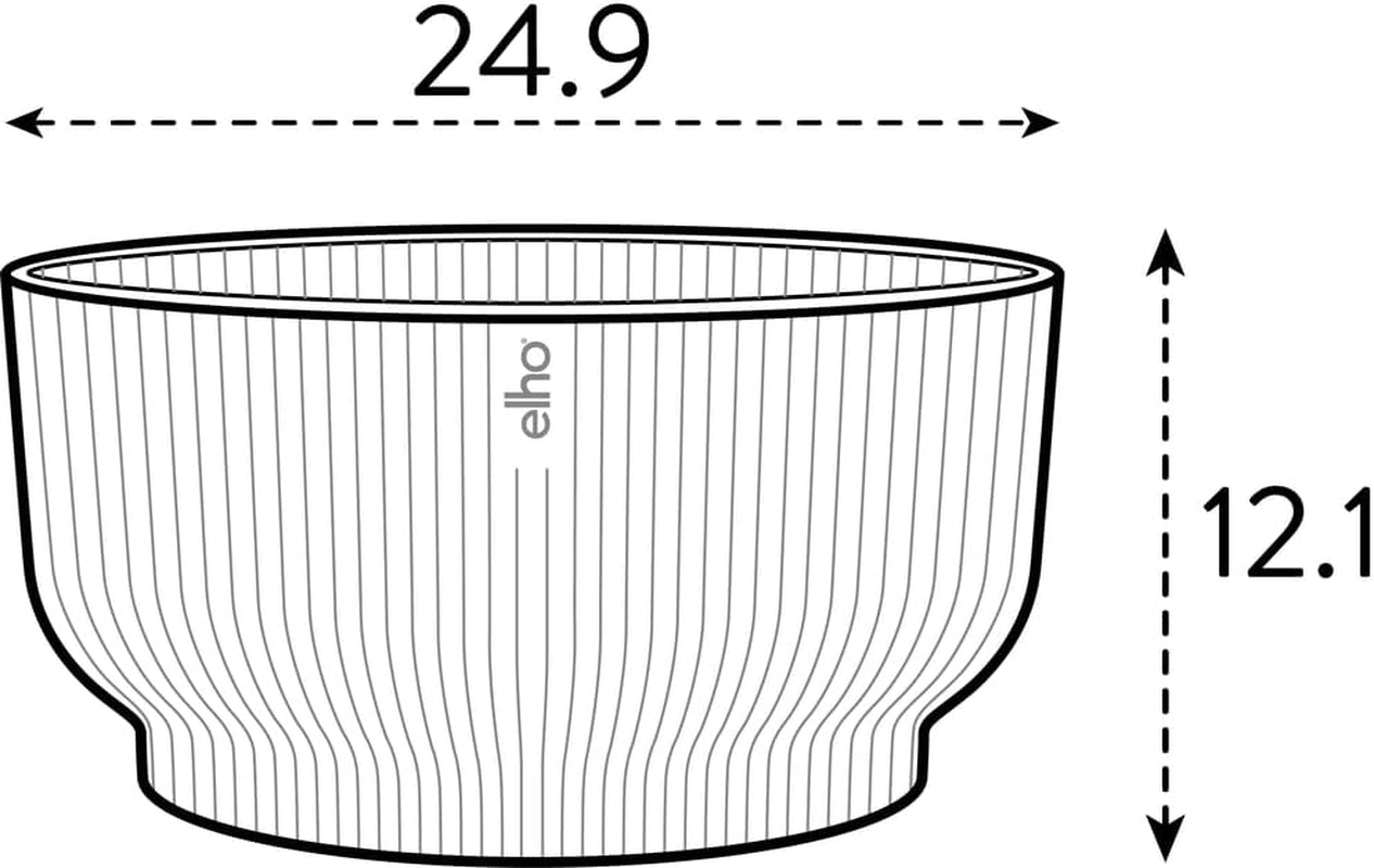 elho Vibes Fold Bowl 25 - Pots de fleurs d'intérieur - 100% plastique recyclé - Ø 24,9 x H 12,1 cm - Vert/Ferngrün