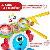 Chicco 00009820100000 Mi First Batterie avec lumières et sons, 3 modes de jeu, instrument de musique avec batterie pour enfants, multicolore, grand Jucarii Bebe Naty Shop