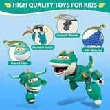 Super Wings 5" Transforming Characters 2-Pack Transforming Supercharged Jett + Tino Transformer Toy pour garçons et filles à partir de 3 ans Figurines d'action rouges Naty Shop