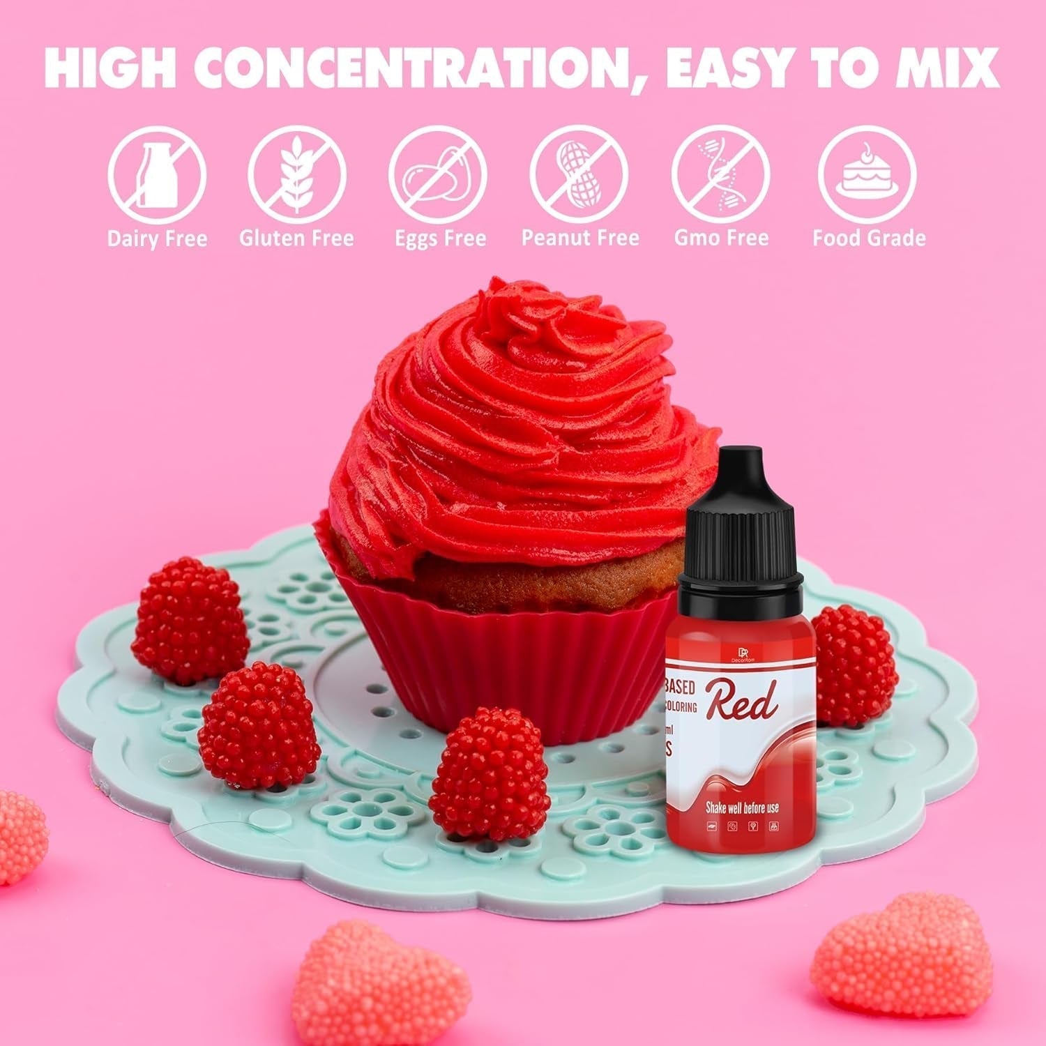 Farines à mélanger pour chocolat - 60Ml Couleurs à base d'huile pour fondant, décoration de gâteaux, dos - Colorant alimentaire doux pour beurre de cacao, crème au beurre, cuisine (noir) Naty Shop