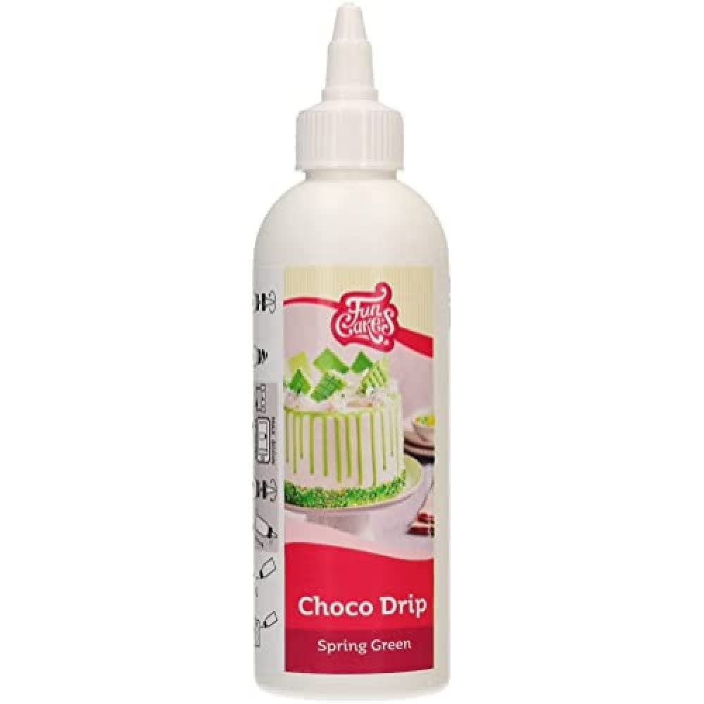 Funcakes Choco Drip Spring Green (Grün) : Köstlicher Gesmack, Einfach Zu Verbenen, Perfekt Für Tropfkuchen, Drip Gesmack Nach Schokolade. Wiederverschließbare Packung 180 G. Mélange pour la pâtisserie et la cuisson Naty Shop Default Title