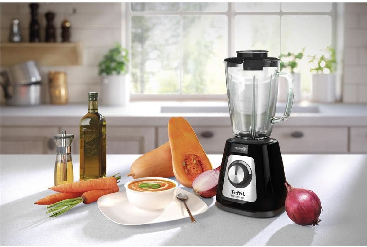 Tefal BL435831 BL4358 Batteur sur socle, Verre, 1,75 litres, Schwarz Kitchen Naty Shop