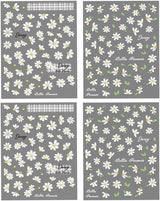 Autocollants pour ongles en forme de marguerites blanches en relief 5D, autocollants pour ongles, feuilles de fleurs, autocollants pour Nail Art, accessoires de décoration d'ongles, autocollants de conception de fleurs, Nail Art