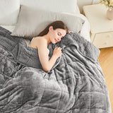 Couverture lestée Cottonblue 6,8 kg Couverture lestée Sherpa en flanelle à poils longs Queen Size pour adultes Couvertures lestées confortables pour calmer et détendre Couettes lourdes 152,4 x 203,2 Naty Shop Quilts & Quilts