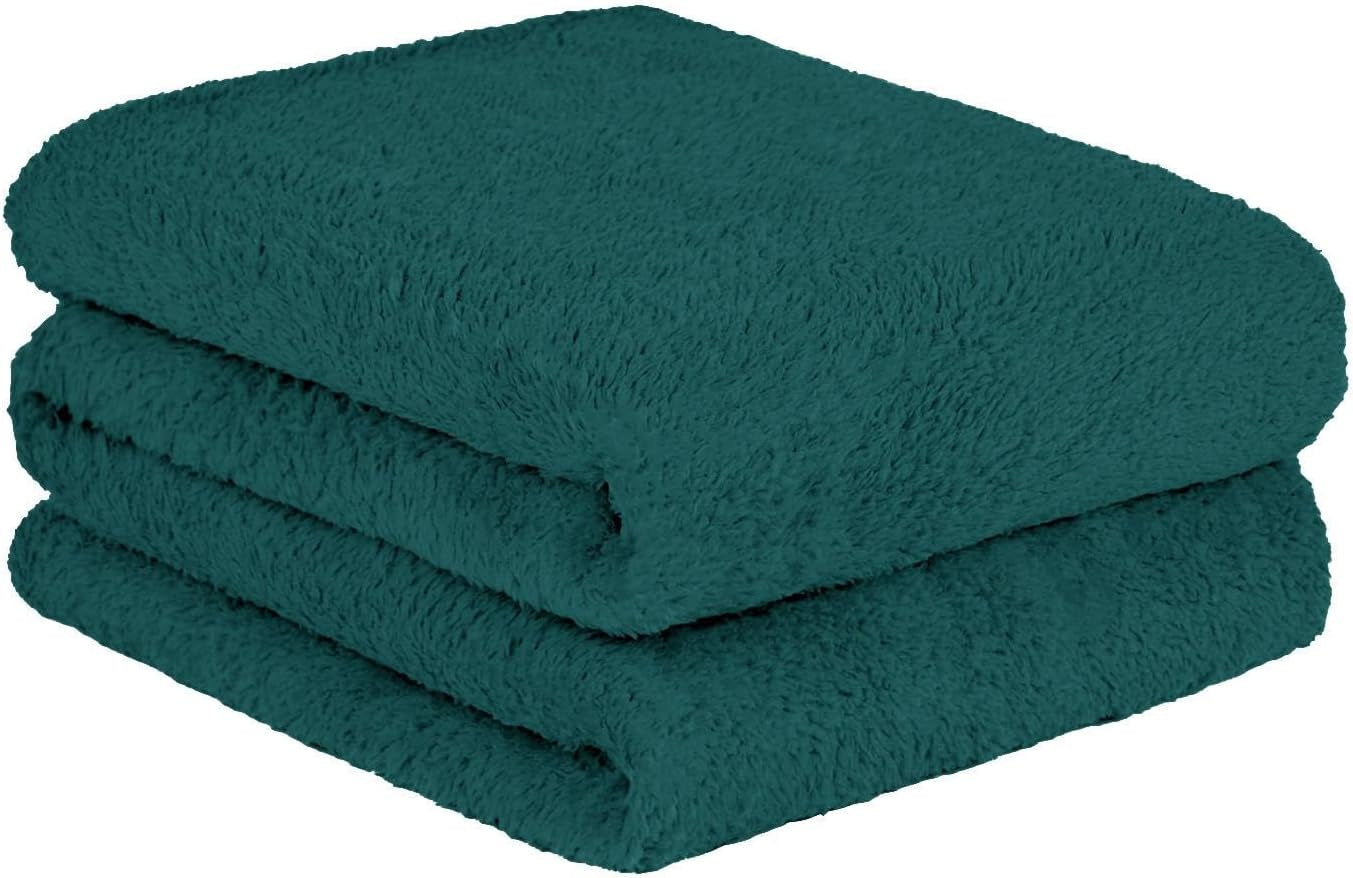 Brentford's Teddy Couverture polaire grande couverture de lit en peluche super douce et chaude pour canapé, couvre-lit noir - 150 x 200 cm Lits et couvertures Besuche den Brentfords-Store Bleu-vert vert 150 x 200 cm