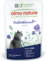 Almo Nature Functional - Intestinal Help - Nourriture humide pour chats adultes et matures aux intestins sensibles - au poisson - soutient le microbiome - 70 g (paquet de 30)