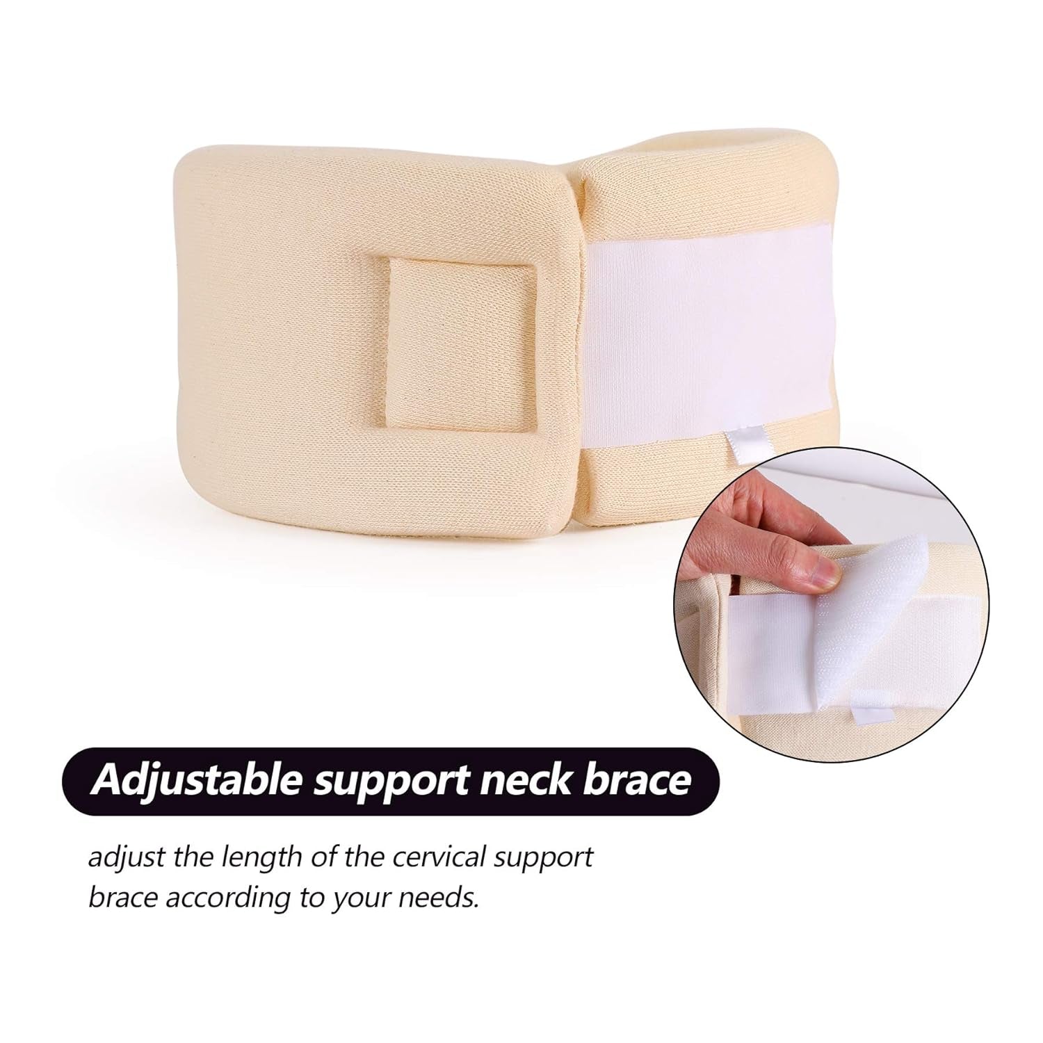 RESTCLOUD Support de nuque en mousse souple, collier universel, support de cou réglable pour le sommeil - Soulage les douleurs cervicales (blanc, col de 6,4 cm de profondeur, M) Oreillers orthopédiques cervicaux Naty Shop