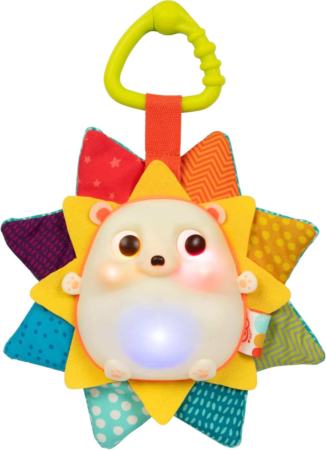 B. toys - Jouet enfant pour chaise haute - Jouet ventouse avec musique, lumières, sons - Jouet sensoriel - Jouet enfant avec activité motrice - à partir de 6 mois - Whirly Pop Toys Bebe Naty Shop Hérisson lumineux avec musique