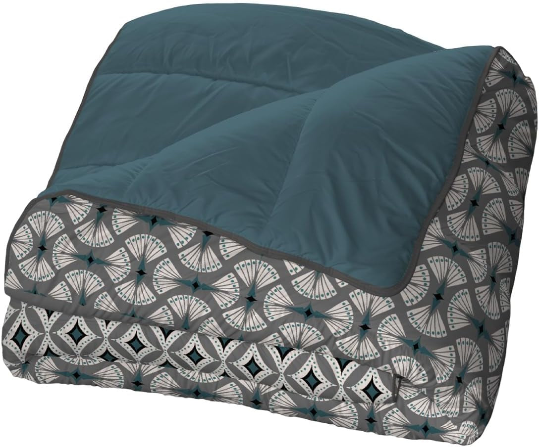 Bleu Câlin Couette imprimée 1 personne Hermance, polyester, bleu/gris, 140 X 200 Cm Couettes et couettes Naty Shop Bleu/gris/blanc 140X200 Cm