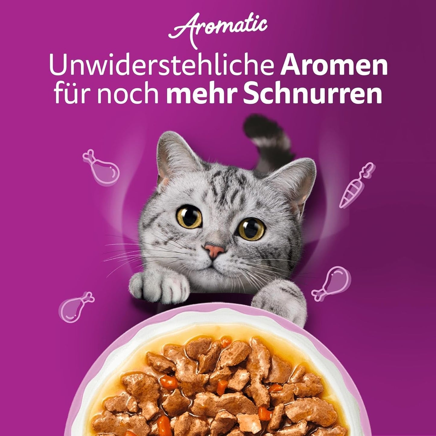 WHISKAS Nourriture humide aromatique pour chat en sauce 40 x 85g Sélection de poissons