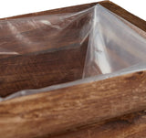 Relaxdays Brouette Jardinière, Lot de 2, Décoration de Jardin, H x L x P : 12,5 x 26 x 12 cm, Chariot à Fleurs pour Planter, Bois, Naturel