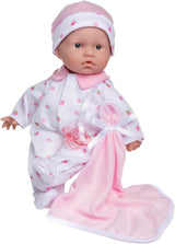 JC Toys La Baby Kaukasisches Babypuppen-Set - Weiche 28 cm Babypuppe, Washbar, Abnehmbares rosa Outfit mit Hut, Decke & Schnuller, Für Kinder ab 12 Monaten