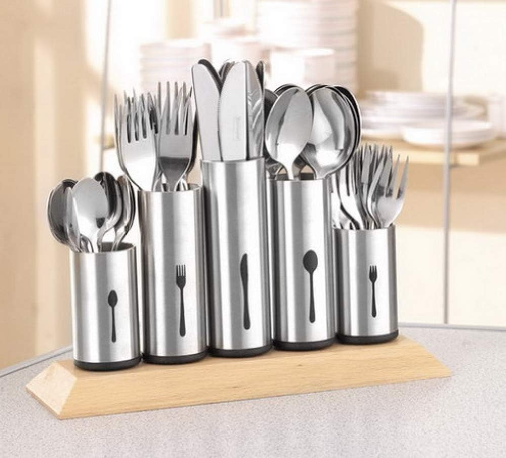 Porte-couverts en acier inoxydable, 1 paquet, argent Naty Shop Kitchen