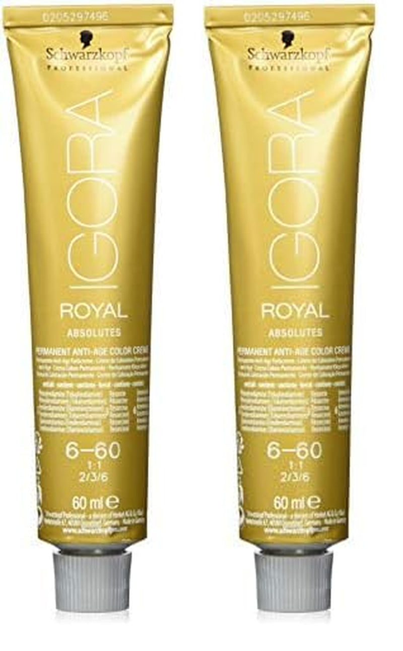 Igora Royal Absolute Age Blend Coloration Cheveux, 7-560 Blond Chocolat Doré Moyen, 60 ml Naty Shop Coloration Capillaire 6-60 Blond Foncé Chocolat Naturel 60 ml (Pack de 2)