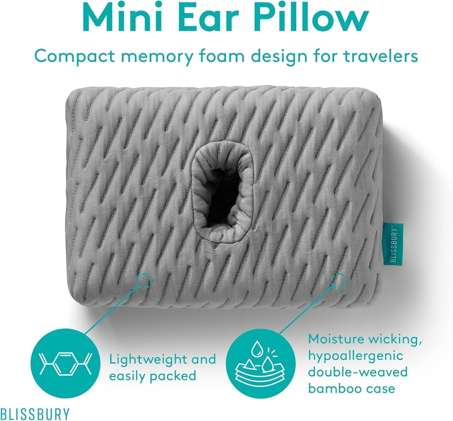 Mini coussin d'oreille BLISSBURY pour personnes souffrant de douleurs aux oreilles Naty Shop coussinets standards