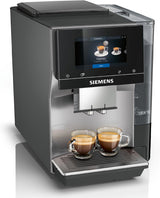 Machine à expresso automatique Siemens EQ700 classic TP715D01, contrôle par application, infusion froide, écran tactile intuitif, jusqu'à 10 créations de café individuelles comme favoris, nettoyage automatique à la vapeur, 1500 W, gris argenté