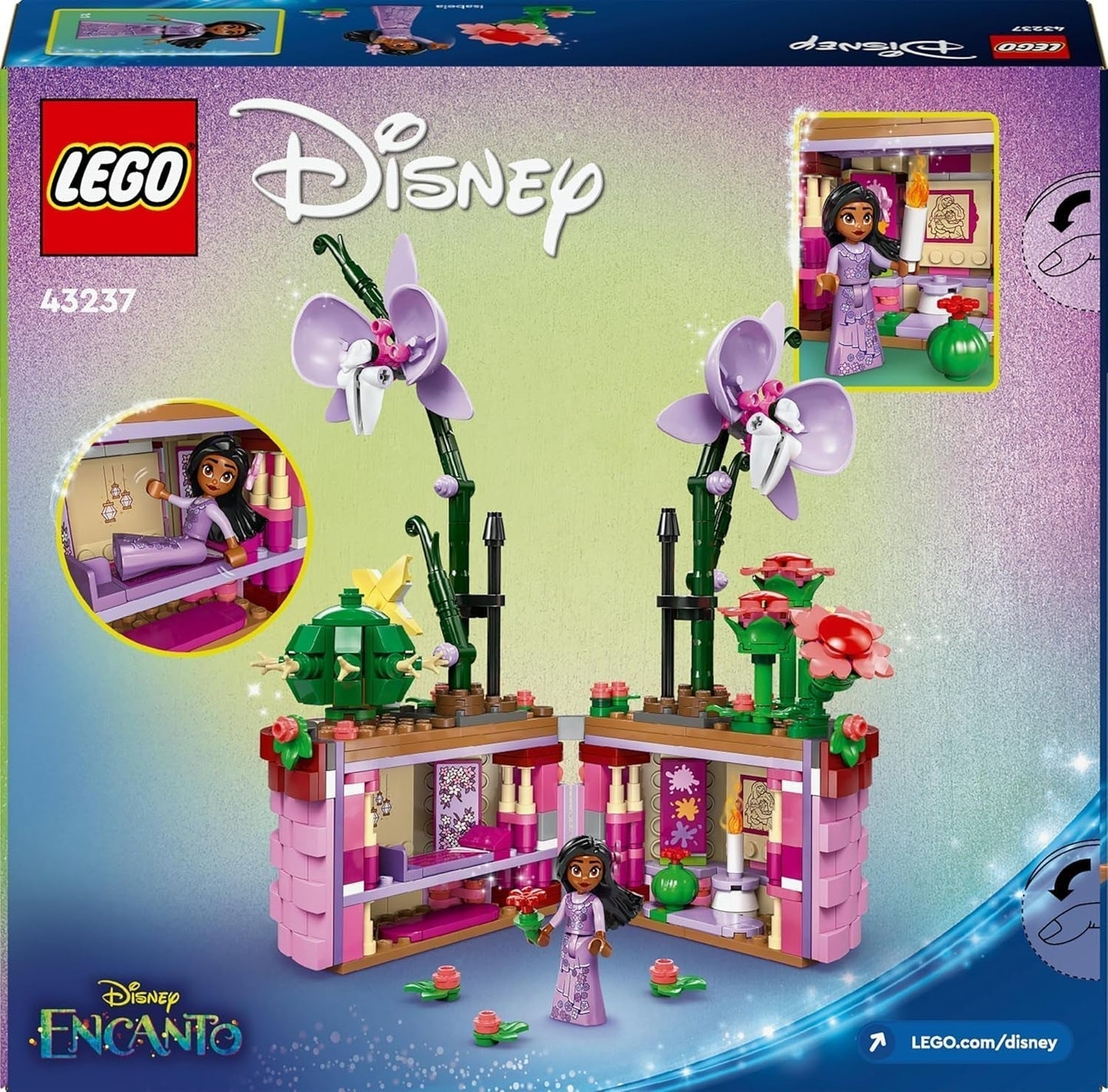 LEGO Ç€ Disney Encanto Le pot de fleurs d'Isabella, jeu de construction pour enfants orchidée, jeu de construction décoratif avec mini-poupée personnage de film, idée cadeau pour filles et garçons à partir de 9 ans 43237 Jeux de construction Beuche den LEGO-Store