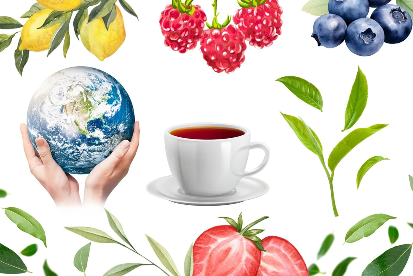 Babcia Jagoda - Thé aux fruits "Fruchtige Verführung" - 20 sachets de thé - Avec hibiscus, pomme, aronia, mûre, églantier, écorce d'orange - Goût de fruit intense, sans caféine, végétalien, naturel, Cay - 40G