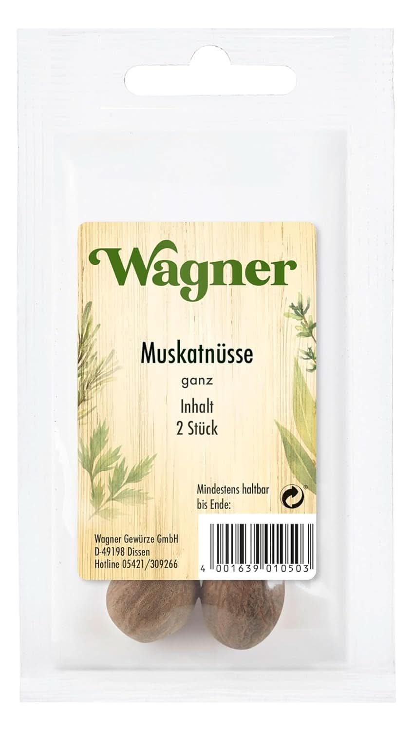 Noix de muscade non grillée | 2 pièces dans un sachet Condimente Naty Shop