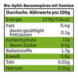 FRECHE FREUNDE Sachet de fruits à presser bio avec pommes, bananes, épinards et concombre, purée de fruits et légumes dans un sachet à presser pour bébés à partir de 6 mois, végétalien, lot de 6 (6 x 100 g)