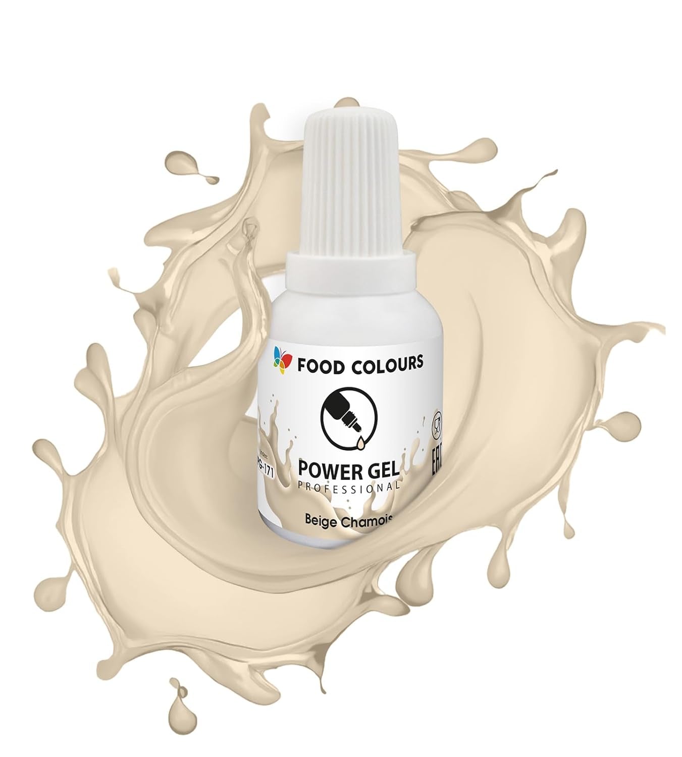 Colorant alimentaire en gel, beige, couleur champagne, 20 g. Colorant alimentaire pour une large gamme d'applications pour la décoration de gâteaux, tartelettes, crème, génoise, glaçage royal, macarons.
