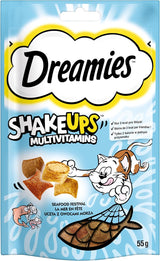 DREAMIES SHAKE UPS Friandises multivitaminées pour chats du festival des fruits de mer en sachets portionnés - 55 g (6 sachets)