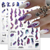 6 couleurs d'autocollants pour ongles en marbre, poudre bronzante argentée, autocollants pour ongles en marbre Bloom, autocollants pour ongles en marbre 3D, accessoires de conception, autocollants pour nail art, ensemble d'autocollants pour ongles