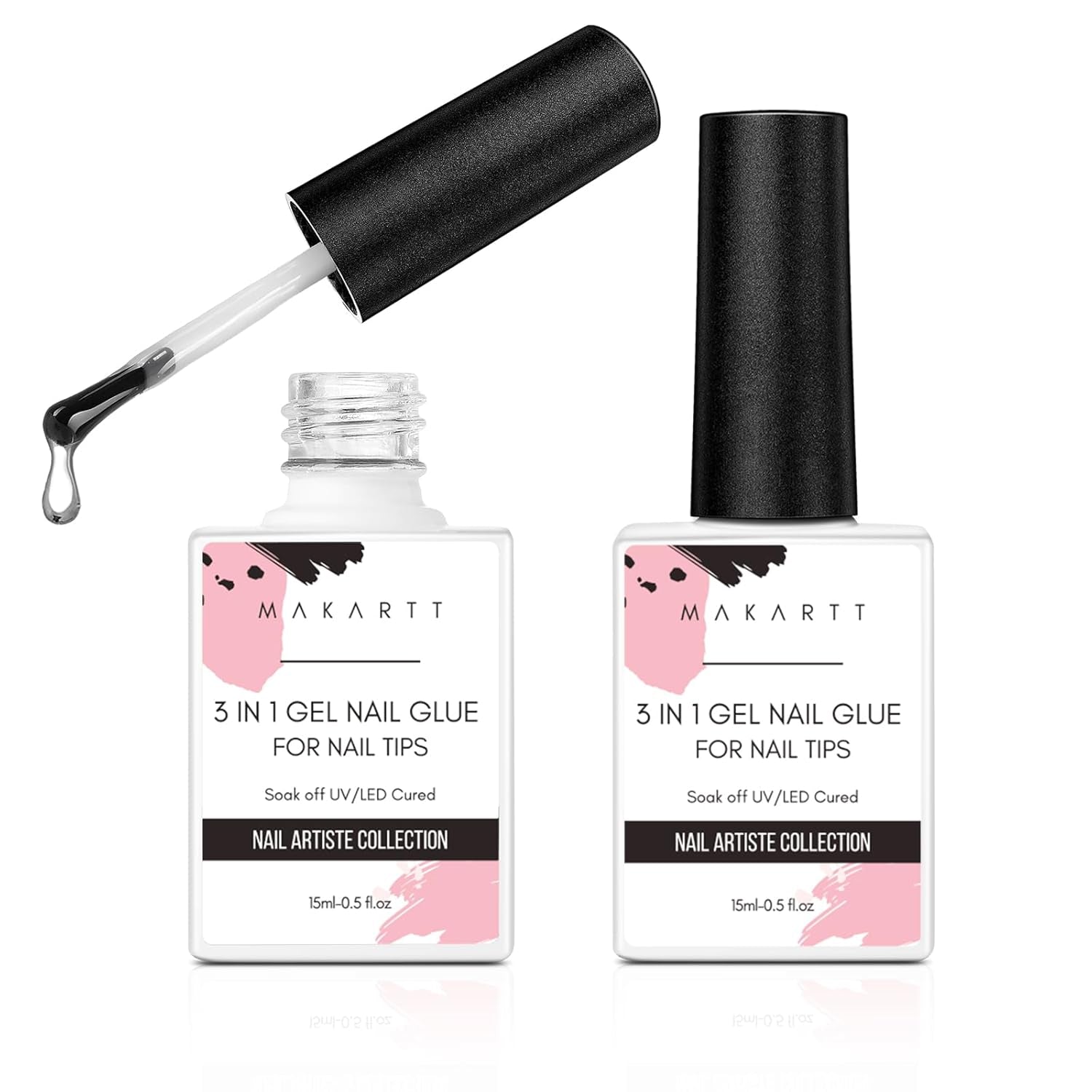 Makartt Gel 3D Nail Art – Gel de colle strass 15 g pour porte-clés à ongles, gel de sculpture d'ongles multifonctionnel pour la conception d'ongles à faire soi-même, sculpture d'ongles, modélisation d'ongles à la maison (transparent)