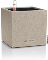 Cube à herbes de haute qualité LECHUZA CANTO Stone 14 avec système d'arrosage en bâton, gris pierre