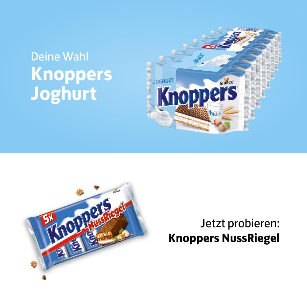 Yaourt – 4 x 200 g – Tranches de gaufrettes fourrées à la crème de yaourt et nougat, noisettes et cacao
