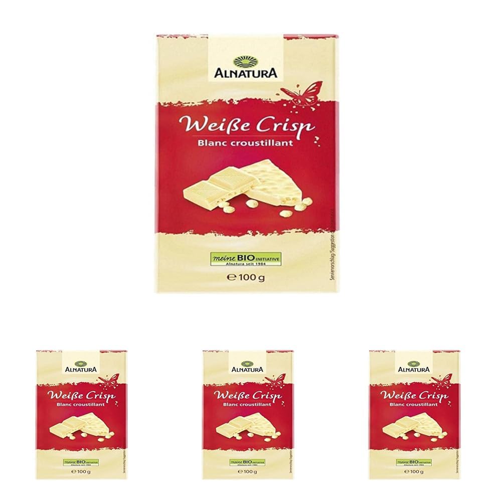 Alnatu Crispy White Chocolate - Chocolat blanc avec boulettes de riz croustillantes sans lécithine ajoutée