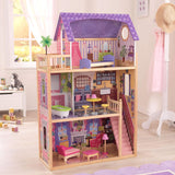 KidKraft Kayla Maison de poupée en bois avec meubles et accessoires, ensemble de jeu à 3 niveaux pour poupée de 30 cm, jouet pour 3 ans et plus, 65092 - Exclusivement sur Amazon