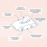 BIOLANE - Lingettes humides bébé, visage et mains - Lingettes nettoyantes extra douces pour l'hygiène - Lingettes humides bébé dès la naissance - Sans alcool - 12 x 64 lingettes (768 lingettes)