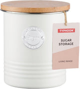 Collection LIVING, sucrier avec couvercle | pastel crème | boîte de rangement 1 L cuisine pour sucre | sucrier en acier avec couvercle | Bocaux de conservation hermétiques en bambou avec couvercles Naty Shop Boîtes de conservation des aliments