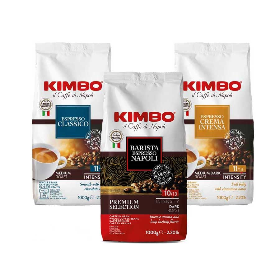 Coffret d'échantillons pour café en grains : Classico, Espresso Napoli et Crema Intensa 1 kg x 3