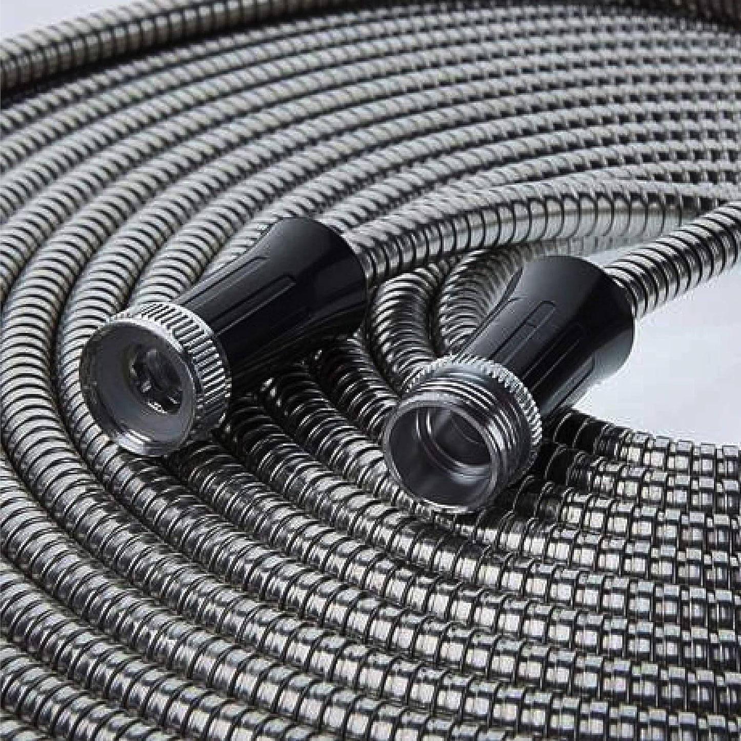 Tuyau d'arrosage de 30 m, tuyau d'eau en métal en acier inoxydable 304, tuyau flexible de 30 m, anti-naturel, ultra léger et durable, résistant aux déchirures, facile à enrouler, 500 PSI