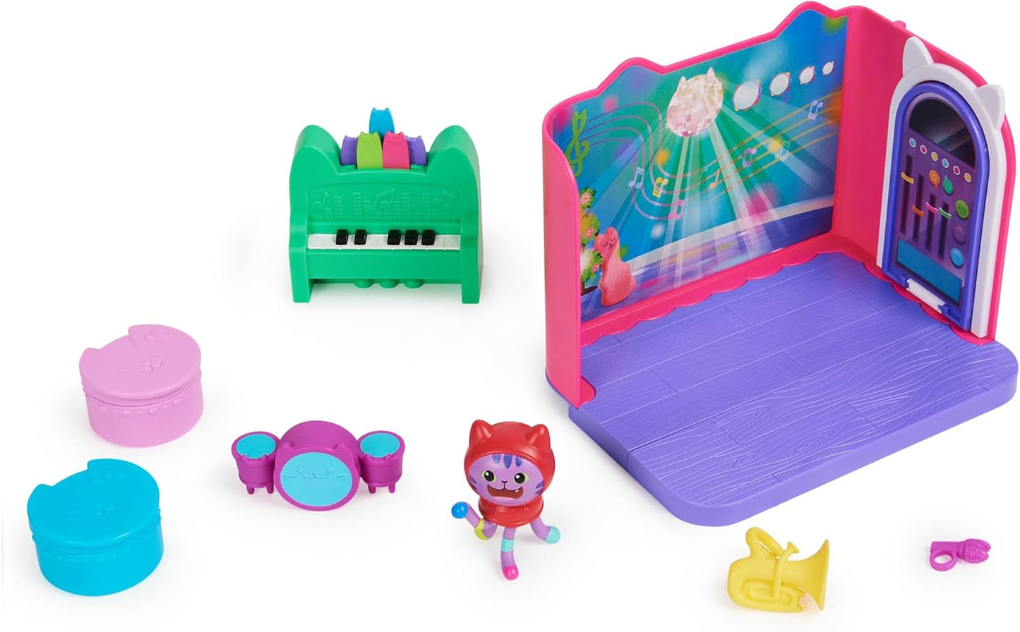 Chambre de luxe Gabby's Dollhouse, salle de musique Groovy et chambre de luxe, bain de luxe, bain de chaton marin