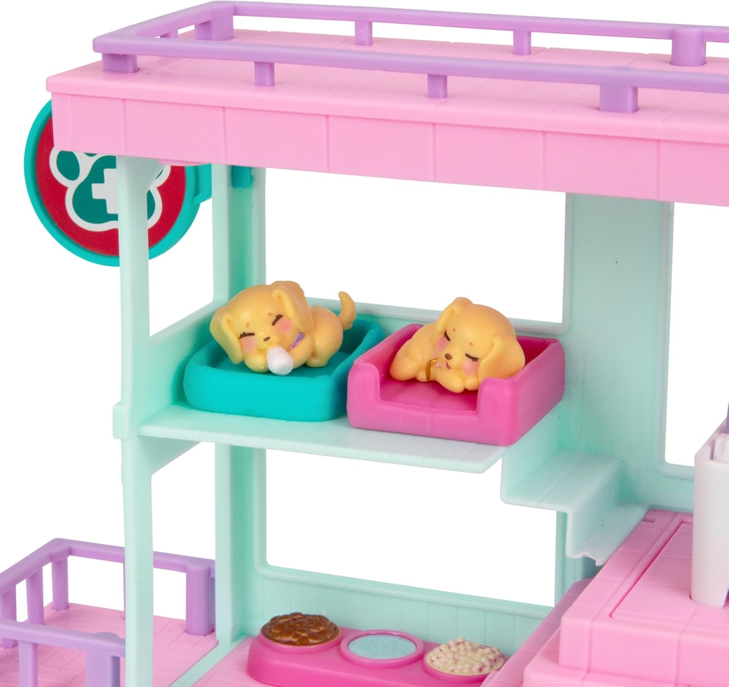Ensemble de jeu Little Live Pets Mama Surprise Families Baby Clinic, 3 chiots Retriever inclus, ensemble de jeu magique double face (27,8 cm de largeur, 23,8 cm de hauteur). Nourrir, se baigner et jouer, cadeau pour enfants Figurines Naty Shop