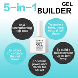 Builder Gel de construction 5 en 1 15 ml, gel de construction d'ongles, gel de construction d'ongles, vernis à ongles d'extension d'ongles UV/LED, extensions, nail art, autocollants, gel de construction d'ongles (blanc)
