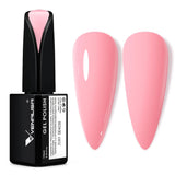 VENALISA Vernis à ongles UV orange corail 15 ml Vernis à ongles gel pour lampe à ongles UV Modèles de vernis à ongles gel orange corail transparent pour la conception des ongles à faire soi-même
