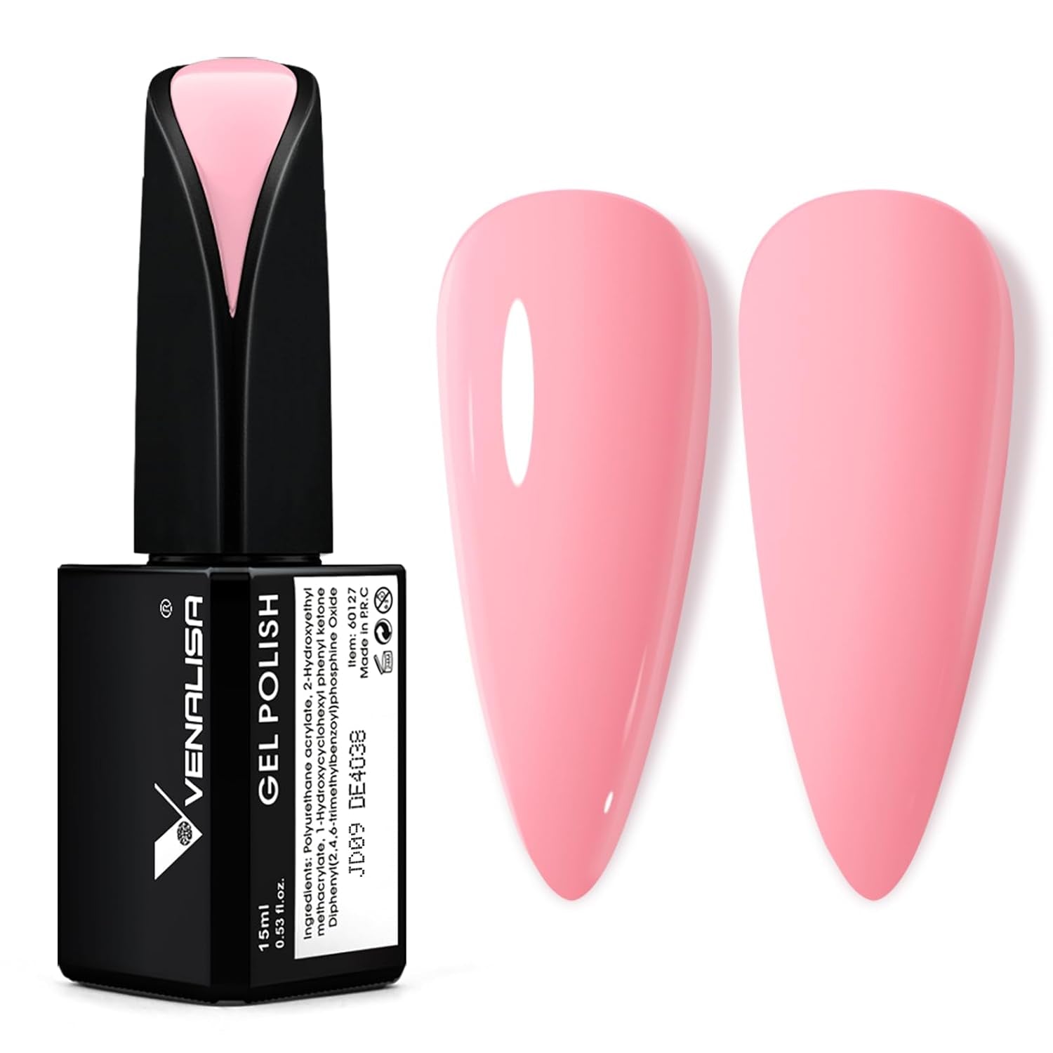 VENALISA Vernis à ongles UV orange corail 15 ml Vernis à ongles gel pour lampe à ongles UV Modèles de vernis à ongles gel orange corail transparent pour la conception des ongles à faire soi-même
