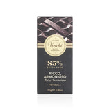 Venchi - Tablette de chocolat 85%, 70g - Aux fèves de cacao torréfiées croquantes - Sans gluten - Vegan