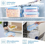Emsa 515585 Clip alimentaire et fermeture | Ensemble 3 pièces | plastique | transparent / vert | Boîtes de conservation alimentaire Naty Shop 0,55 / 1 / 2,2 litres