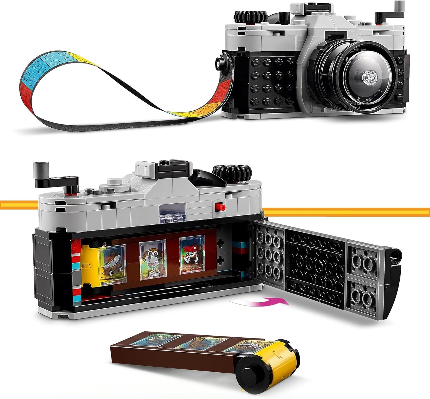 LEGO Creator Jouet appareil photo rétro 3 en 1, caméscope, téléviseur, décorations de bureau pour enfants ou accessoires de chambre, cadeaux de photographie pour filles et garçons de 8 ans 31147 Ensembles de construction Besuche den LEGO-Store