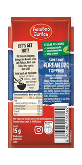 Bamboo Garden - Garniture barbecue coréenne | Gewürztopping zum Verfeinern von Koreanischen Grillgerichten | Ingrédients végétaliens et naturels | 15 g en sachet