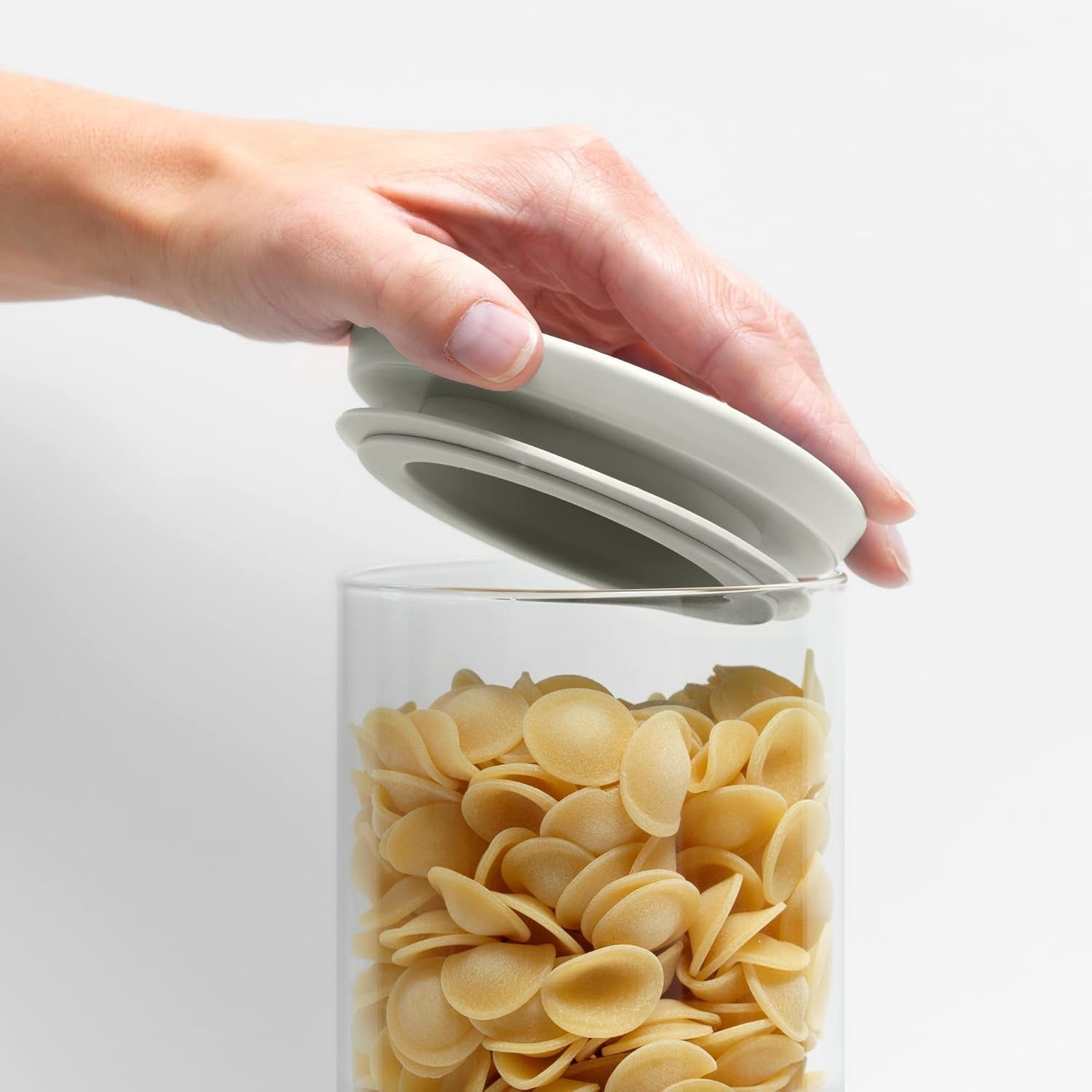 Brabantia - Récipient en verre empilable avec couvercle - Lot de 3 - Conservation des aliments - Garde les aliments frais plus longtemps - Joint en silicone - Passe au lave-vaisselle - Gris foncé/Gris clair/Vert jade - Boîtes de conservation alimentaire 0,3L/0,6L/1,1L Naty Shop