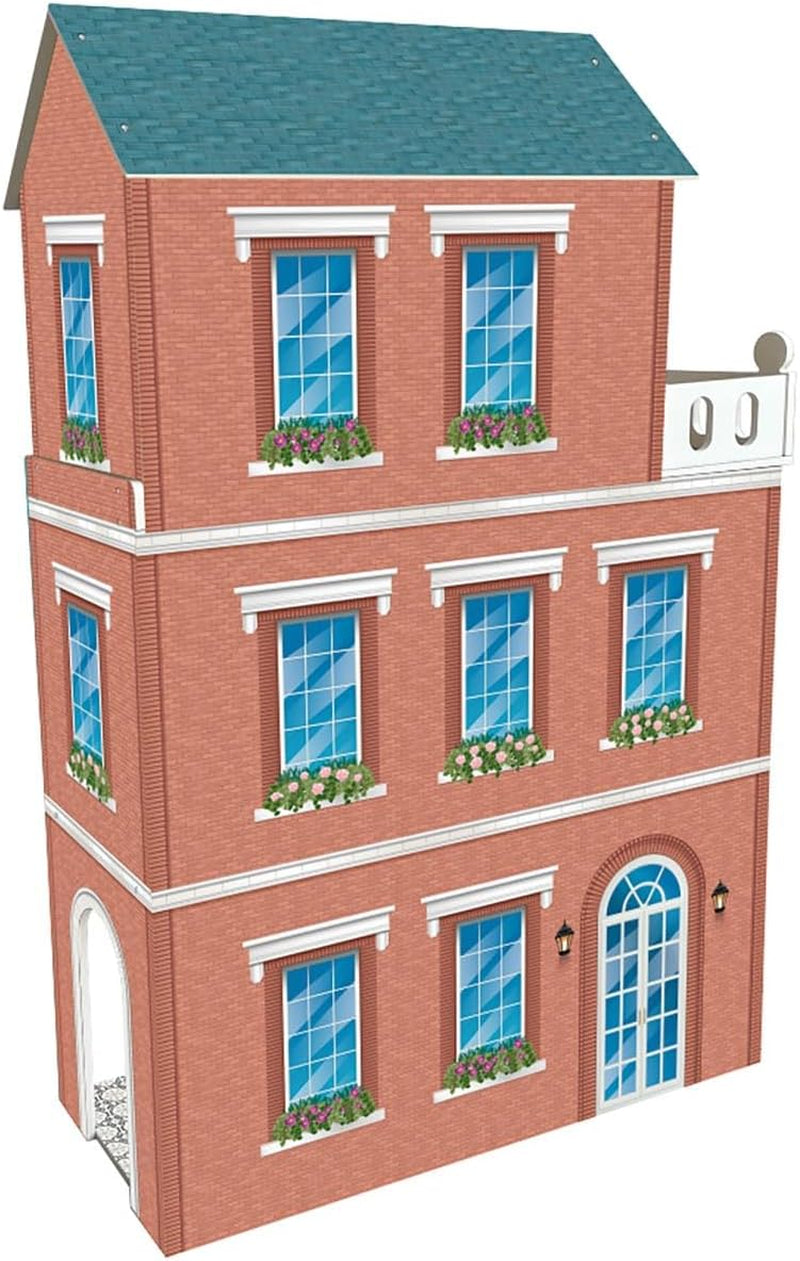 Maison de poupée design Soho-Madera à 3 étages avec 8 meubles, dimensions 120 x 33 x 75 cm (913D00181)