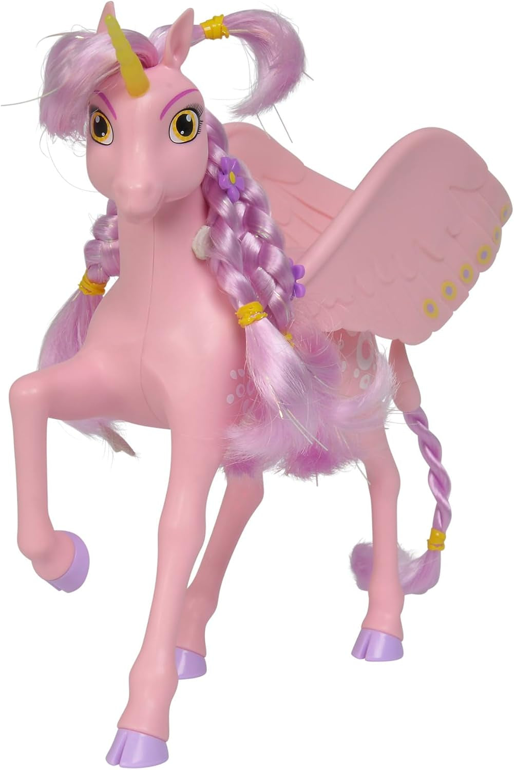 Simba 109480092 - Mia and Me Unicorn Kyara, avec ailes mobiles, pinces à cheveux et brosse coiffante, 20 cm, à partir de 3 ans, rose Naty Shop Dolls