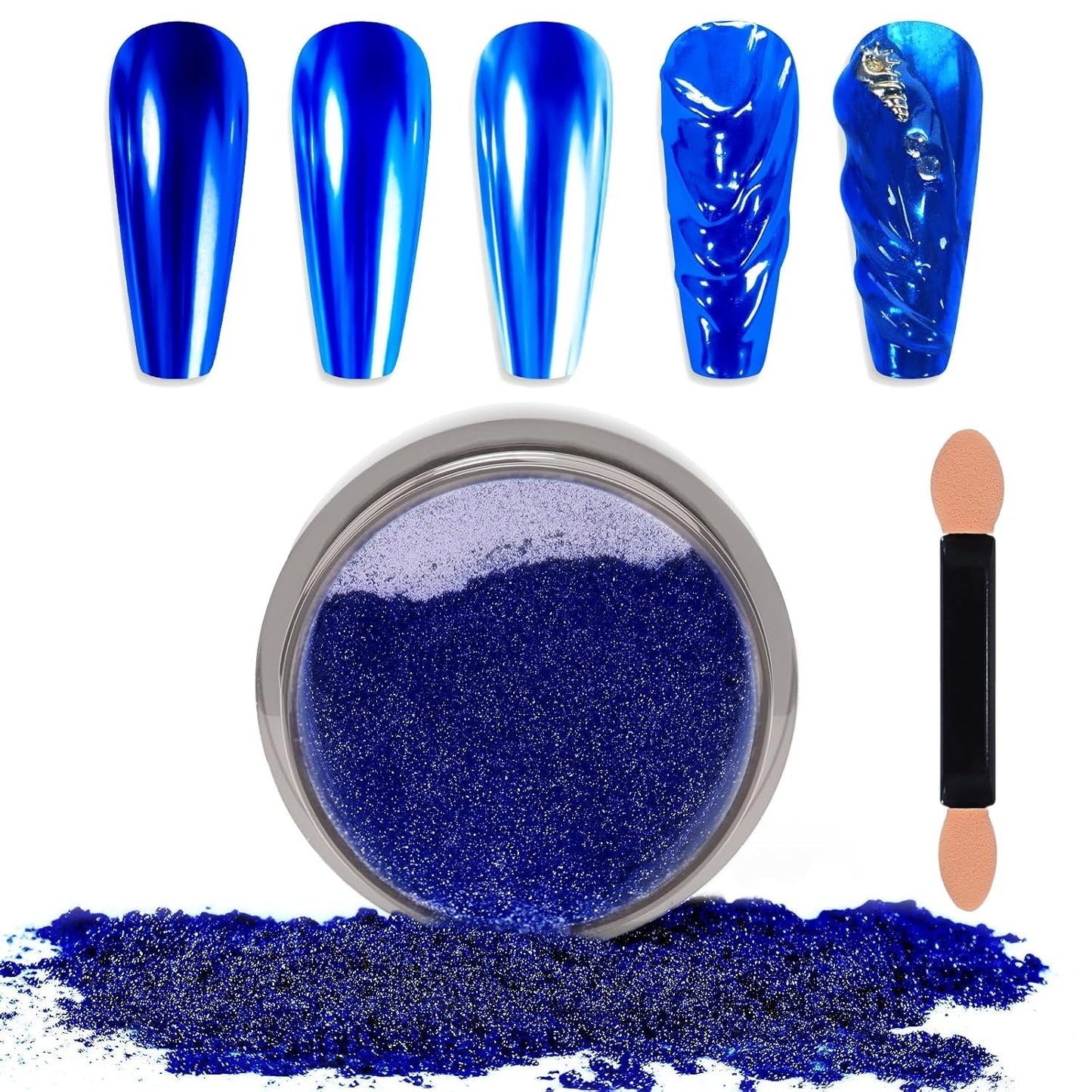 Chrome Nagel Pulver Spiegel Effekt Metallic Staub Holographische Glitter Glasierte Maniküre Dekoration Reflektierendes Pigment For DIY Gel Polish Nail Art, Harz Handwork, Geschenke for Gold