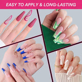 Alyvisun Lot de 500 faux ongles en acrylique à couverture complète avec 240 autocollants pour ongles, 10 tailles de pointes d'ongles en gel transparent, pointes d'ongles en gel souple, pointes d'ongles ballerine